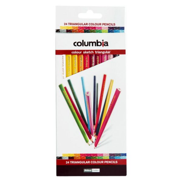 Picture of Columbia Coloursketch Colour Pencils, Triangular, 24-Pack