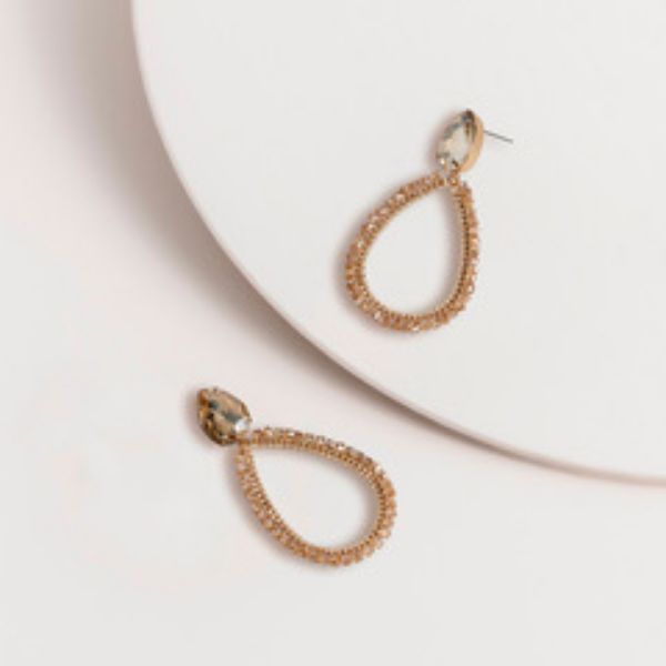 Picture of SAE514 Topaz Beaded Teardrop Jewel ERings