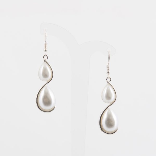 Picture of SAE150 Silver Twist Pearl Hooks